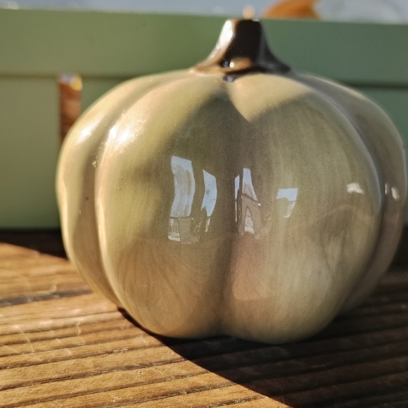 Russ Ceramic Pumpkin Salt and Pepper Shakers Fall Thanksgiving Kitchen Accents - Picture 5 of 16